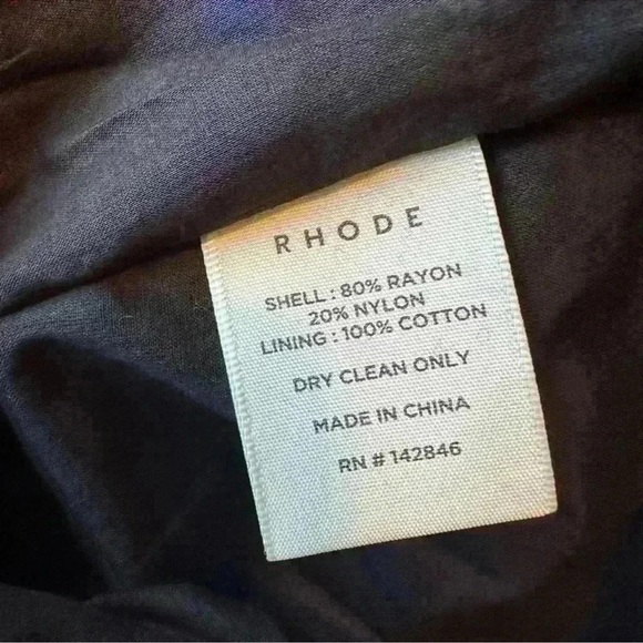 RHODE Womens Zadie Velvet Cut Out Puff Sleeve Mini Dress Black NWT Size 6 - Picture 9 of 12